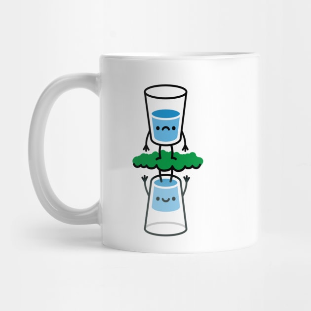 The glass is half full / half empty funny optimist depression by LaundryFactory